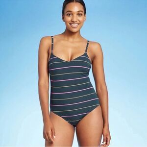 Kona Sol x Target L Hunter Green Pink Blush Pink Ivory Int Onepiece Swimsuit